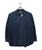 COMME des GARCONS HOMMEコムデギャルソン オム）の古着「レーヨンコットンシャツ」｜ネイビー
