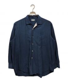 COMME des GARCONS HOMME（コムデギャルソン オム）の古着「レーヨンコットンシャツ」｜ネイビー