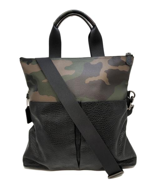 COACH（コーチ）COACH (コーチ) 2WAYバッグ ブラック×カーキの古着・服飾アイテム
