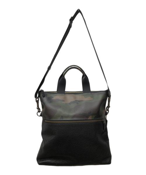 COACH（コーチ）COACH (コーチ) 2WAYバッグ ブラック×カーキの古着・服飾アイテム