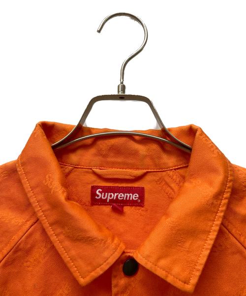 SUPREME（シュプリーム）SUPREME (シュプリーム) 19AW Snap Front Jacquard Logos Twill Jacket オレンジ サイズ:Lの古着・服飾アイテム