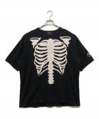 VANSONバンソン）の古着「BONE THERMAL S/S Tee」｜ブラック