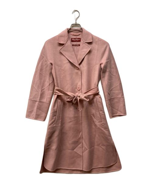 Max Mara Studio（マックスマーラ ストゥディオ）Max Mara Studio (マックスマーラ ストゥディオ) CUCITO A MANO カシミヤシルクブレンドコート ピンク サイズ:SIZE 40の古着・服飾アイテム