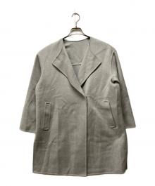 Aquascutum（アクアスキュータム）の古着「ウールダブルフェイスショートコート」｜グレー