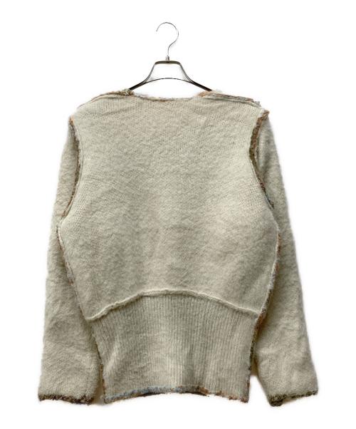 PERVERZE（パーバーズ）PERVERZE (パーバーズ) DOUBLE FACE V NECK KNIT CARDIGAN アイボリー サイズ:SIZE Freeの古着・服飾アイテム