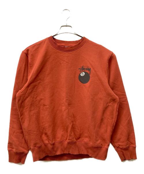 stussy（ステューシー）stussy (ステューシー) 8 BALL SWEATSHIRT レッド サイズ:Lの古着・服飾アイテム