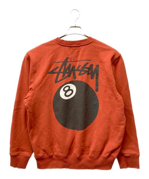 stussy（ステューシー）stussy (ステューシー) 8 BALL SWEATSHIRT レッド サイズ:Lの古着・服飾アイテム