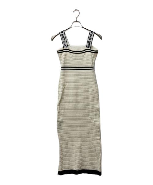 Lily Brown（リリーブラウン）Lily Brown (リリーブラウン) MARY QUANT (マリークヮント) ロゴジャガードニットキャミワンピース ベージュ サイズ:SIZE Freeの古着・服飾アイテム