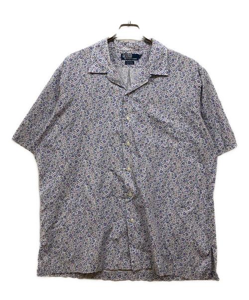 POLO RALPH LAUREN（ポロ・ラルフローレン）POLO RALPH LAUREN (ポロ・ラルフローレン) コットン花柄半袖シャツ ブルー サイズ:SIZE LLの古着・服飾アイテム