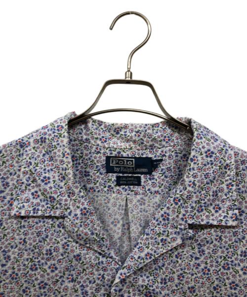 POLO RALPH LAUREN（ポロ・ラルフローレン）POLO RALPH LAUREN (ポロ・ラルフローレン) コットン花柄半袖シャツ ブルー サイズ:SIZE LLの古着・服飾アイテム