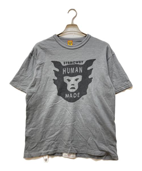 HUMAN MADE（ヒューマンメイド）HUMAN MADE (ヒューマンメイド) ロゴプリントTシャツ グレー サイズ:XLの古着・服飾アイテム