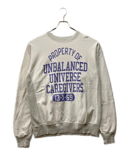 SAINT MICHAEL（セントマイケル）SAINT MICHAEL (セントマイケル) SWEAT SHIRT COLLEGE アイボリー×グレー サイズ:SIZE Lの古着・服飾アイテム