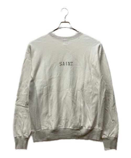 SAINT MICHAEL（セントマイケル）SAINT MICHAEL (セントマイケル) SWEAT SHIRT COLLEGE アイボリー×グレー サイズ:SIZE Lの古着・服飾アイテム