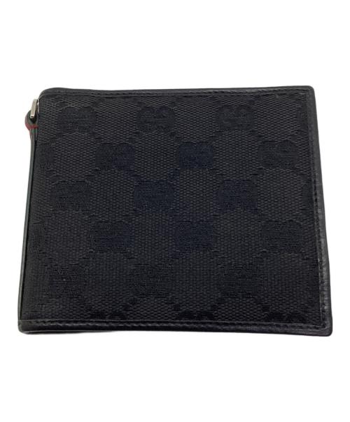 GUCCI（グッチ）GUCCI (グッチ) GGキャンバス 2つ折り財布 ブラックの古着・服飾アイテム