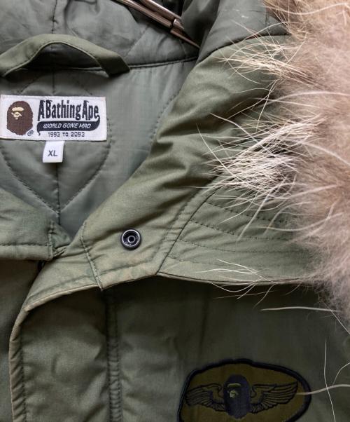 A BATHING APE（ア ベイシング エイプ）A BATHING APE (ア ベイシング エイプ) カモ切替モッズコート カーキ サイズ:SIZE XLの古着・服飾アイテム