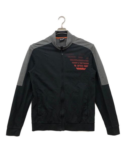 EA7（イーエーセブン）EA7 (イーエーセブン) ロゴプリント ジップアップスウェット ブラック サイズ:XLの古着・服飾アイテム