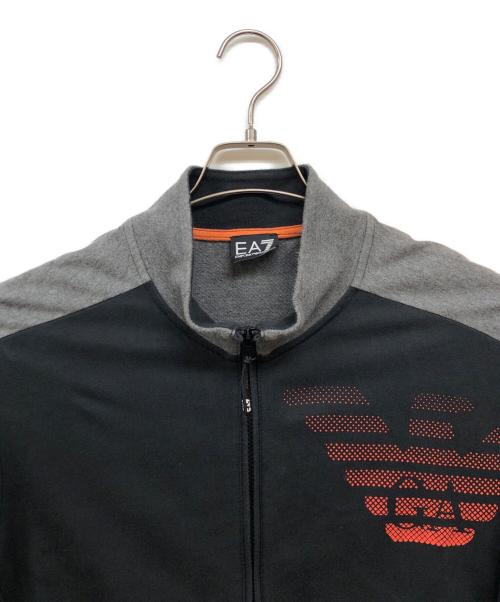 EA7（イーエーセブン）EA7 (イーエーセブン) ロゴプリント ジップアップスウェット ブラック サイズ:XLの古着・服飾アイテム