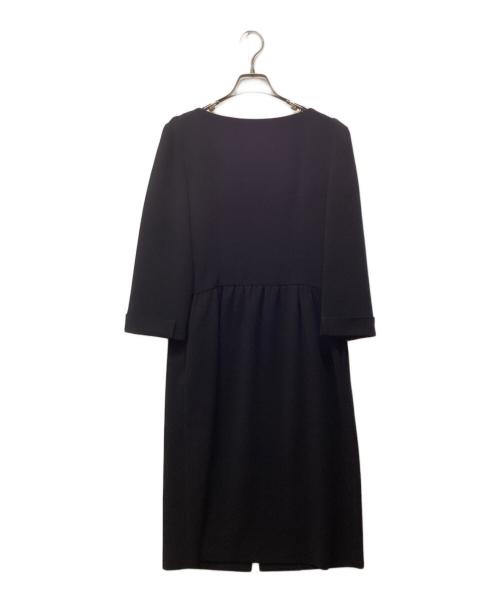 FOXEY NEWYORK（フォクシーニューヨーク）FOXEY NEWYORK (フォクシーニューヨーク) ストレッチワンピース ブラック サイズ:SIZE 42の古着・服飾アイテム