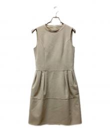 FOXEY NEWYORK（フォクシーニューヨーク）の古着「ストレッチノースリーブワンピース」｜ベージュ