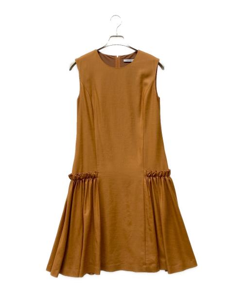 FOXEY NEWYORK（フォクシーニューヨーク）FOXEY NEWYORK (フォクシーニューヨーク) ノースリーブワンピース オレンジ サイズ:SIZE 42の古着・服飾アイテム