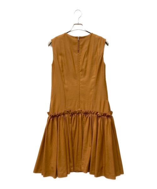 FOXEY NEWYORK（フォクシーニューヨーク）FOXEY NEWYORK (フォクシーニューヨーク) ノースリーブワンピース オレンジ サイズ:SIZE 42の古着・服飾アイテム