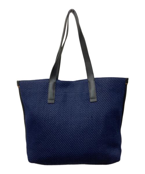 PAUL SMITH（ポールスミス）Paul Smith (ポールスミス) ツイルレザートリム トートバッグ ネイビーの古着・服飾アイテム