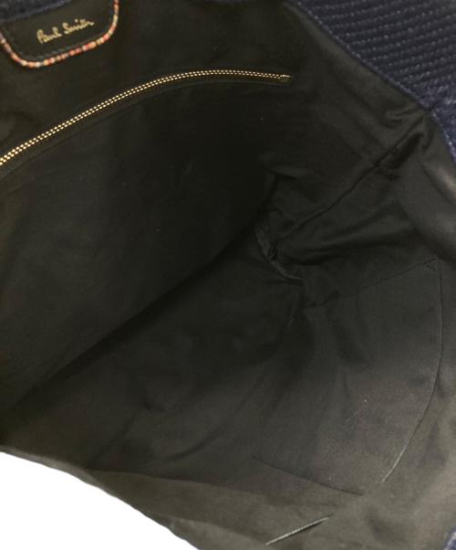 PAUL SMITH（ポールスミス）Paul Smith (ポールスミス) ツイルレザートリム トートバッグ ネイビーの古着・服飾アイテム
