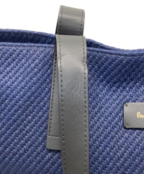 PAUL SMITH（ポールスミス）Paul Smith (ポールスミス) ツイルレザートリム トートバッグ ネイビーの古着・服飾アイテム
