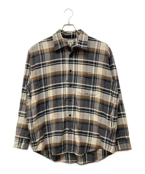 gold（ゴールド）GOLD (ゴールド) NEL CHECK BIG SHIRT アイボリー サイズ:Sの古着・服飾アイテム
