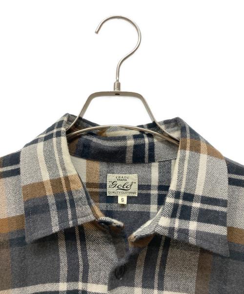 gold（ゴールド）GOLD (ゴールド) NEL CHECK BIG SHIRT アイボリー サイズ:Sの古着・服飾アイテム