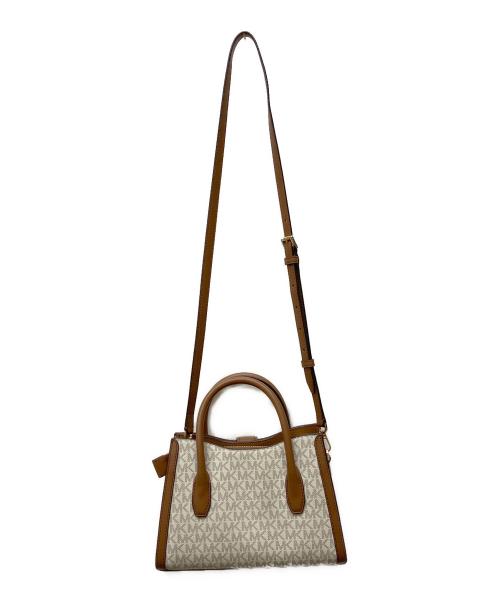 MICHAEL KORS（マイケル・コース）MICHAEL KORS (マイケル・コース) GABBY スモール サッチェル アイボリー×ブラウンの古着・服飾アイテム