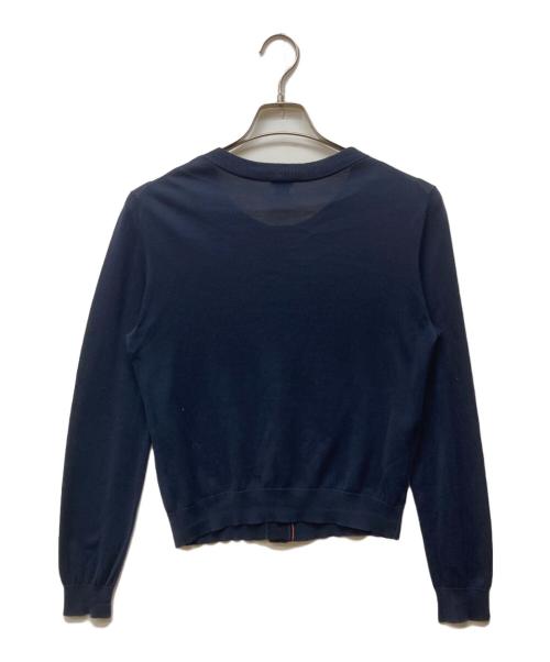 PAUL SMITH（ポールスミス）PAUL SMITH (ポールスミス) フロントストライプ シルクブレンドカーディガン ネイビー サイズ:Mの古着・服飾アイテム