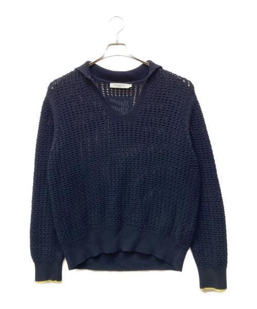 maison kitsune（メゾンキツネ）maison kitsune (メゾンキツネ) ニットポロシャツ ネイビー サイズ:Sの古着・服飾アイテム