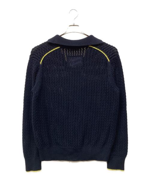 maison kitsune（メゾンキツネ）maison kitsune (メゾンキツネ) ニットポロシャツ ネイビー サイズ:Sの古着・服飾アイテム