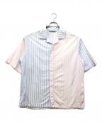 maison kitsuneメゾンキツネ）の古着「半袖シャツ」｜ピンク×ブルー
