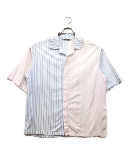 maison kitsune（メゾンキツネ）MAISON KITSUNE (メゾンキツネ) 半袖シャツ ピンク×ブルー サイズ:XSの古着・服飾アイテム
