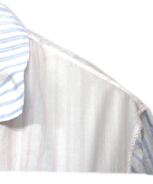maison kitsune（メゾンキツネ）MAISON KITSUNE (メゾンキツネ) 半袖シャツ ピンク×ブルー サイズ:XSの古着・服飾アイテム