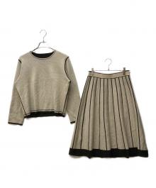 自由区（ジユウク）の古着「【洗える/マルチウェイ】リバーシブルニット セットアップ」｜ブラウン