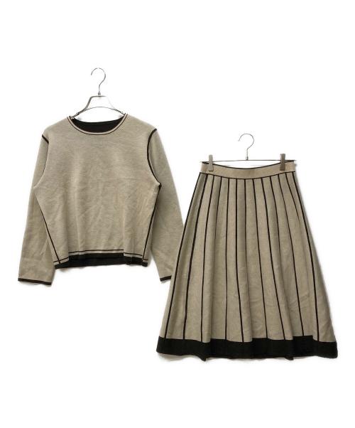 自由区（ジユウク）自由区 (ジユウク) 【洗える/マルチウェイ】リバーシブルニット セットアップ ブラウン サイズ:38の古着・服飾アイテム