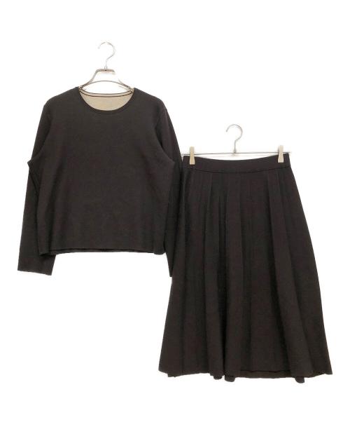 自由区（ジユウク）自由区 (ジユウク) 【洗える/マルチウェイ】リバーシブルニット セットアップ ブラウン サイズ:38の古着・服飾アイテム