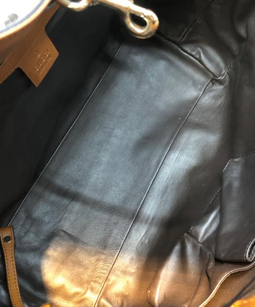 GUCCI（グッチ）GUCCI (グッチ) パイソンレザートートバッグ ブラウンの古着・服飾アイテム