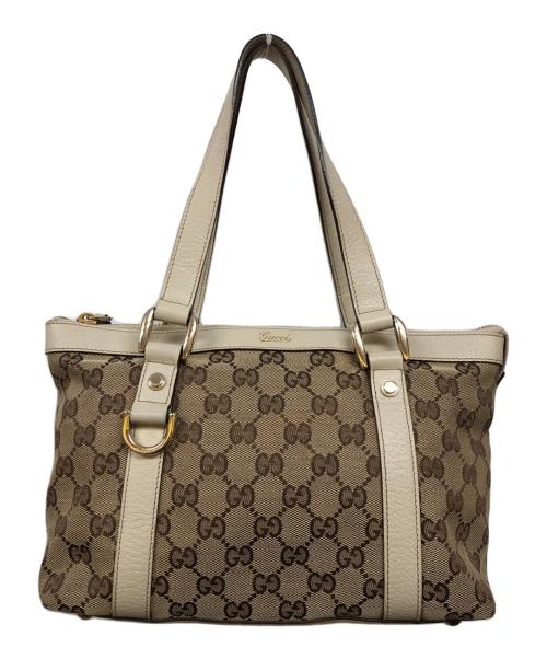 GUCCI（グッチ）GUCCI (グッチ) GGキャンバス ハンドバッグ ベージュの古着・服飾アイテム
