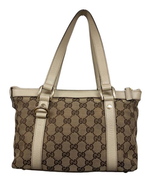 GUCCI（グッチ）GUCCI (グッチ) GGキャンバス ハンドバッグ ベージュの古着・服飾アイテム