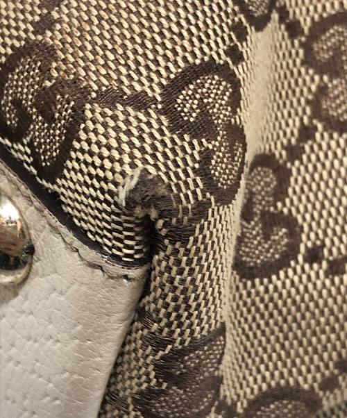 GUCCI（グッチ）GUCCI (グッチ) GGキャンバス ハンドバッグ ベージュの古着・服飾アイテム