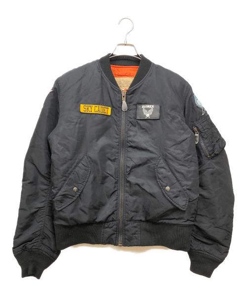 AVIREX（アヴィレックス）AVIREX (アヴィレックス) Disney (ディズニー) ドナルドダック フライトジャケット ブラック サイズ:Mの古着・服飾アイテム