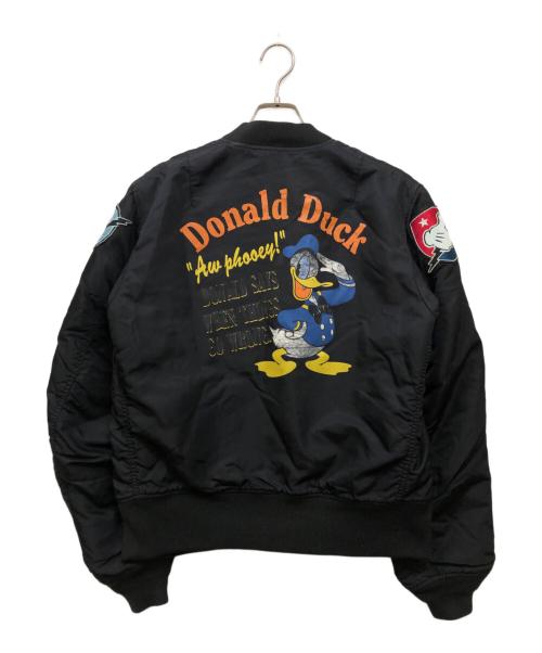 AVIREX（アヴィレックス）AVIREX (アヴィレックス) Disney (ディズニー) ドナルドダック フライトジャケット ブラック サイズ:Mの古着・服飾アイテム
