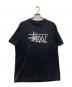 stussy（ステューシー）の古着「ラメロゴプリントtシャツ」｜ブラック