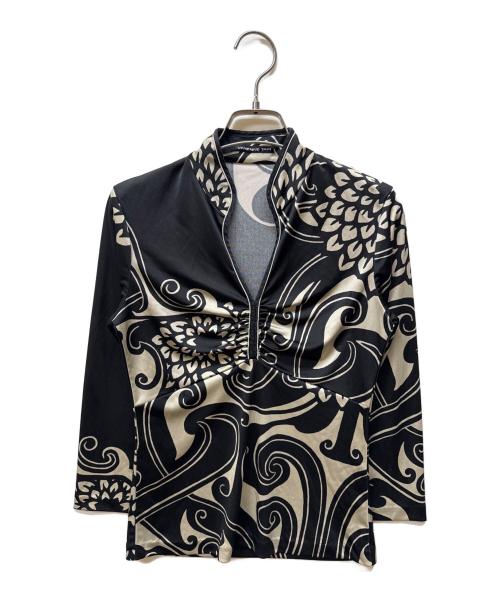 VIVIENNE TAM（ヴィヴィアンタム）VIVIENNE TAM (ヴィヴィアンタム) 総柄セットアップブラウス ブラックの古着・服飾アイテム