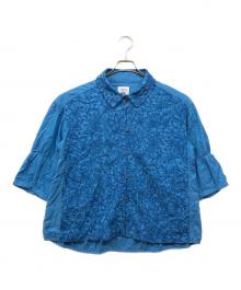 ann吉（アンキチ）の古着「花刺繍シャツ」｜ブルー