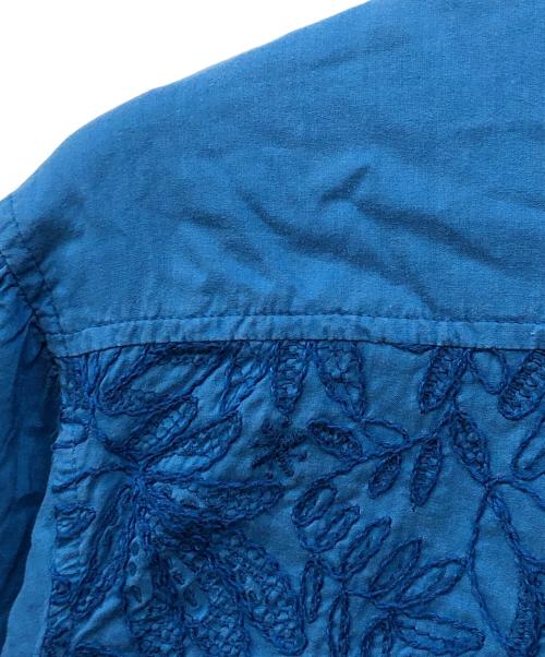 ann吉（アンキチ）ann吉 (アンキチ) 花刺繍シャツ ブルー サイズ:38の古着・服飾アイテム
